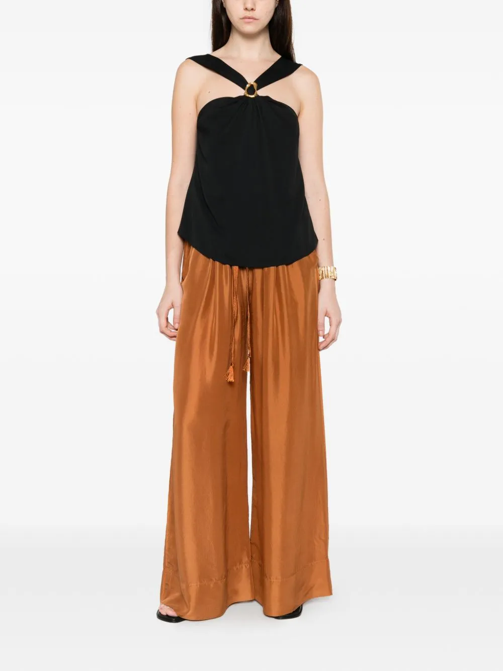 Silk Drawstring Trousers sold by Wanan Luxury product image thumbnail 2