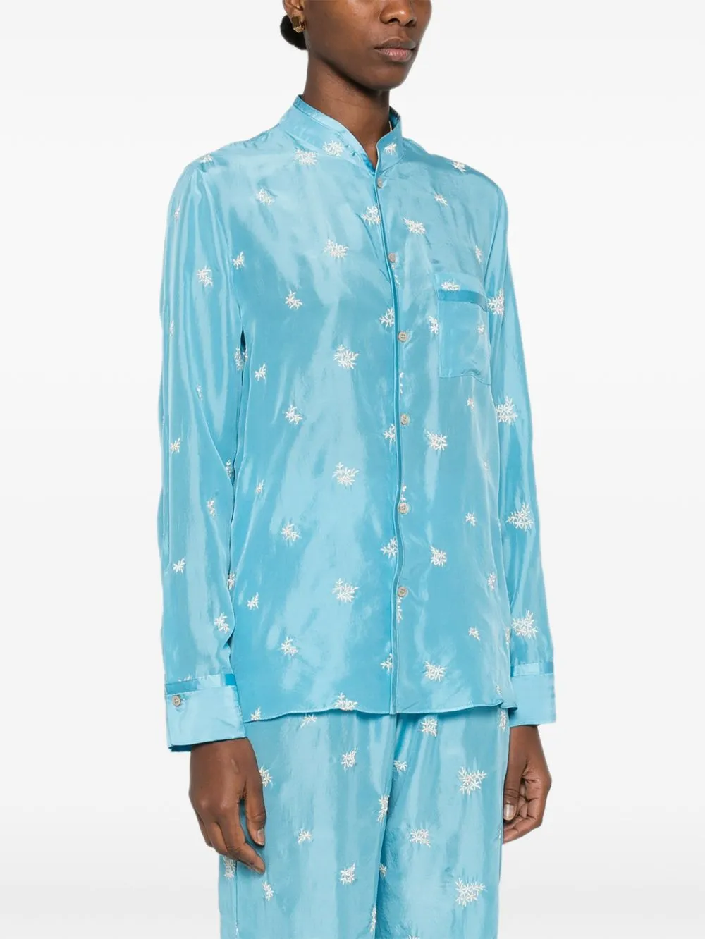 Embroidered Silk Shirt sold by Wanan Luxury product image thumbnail 4