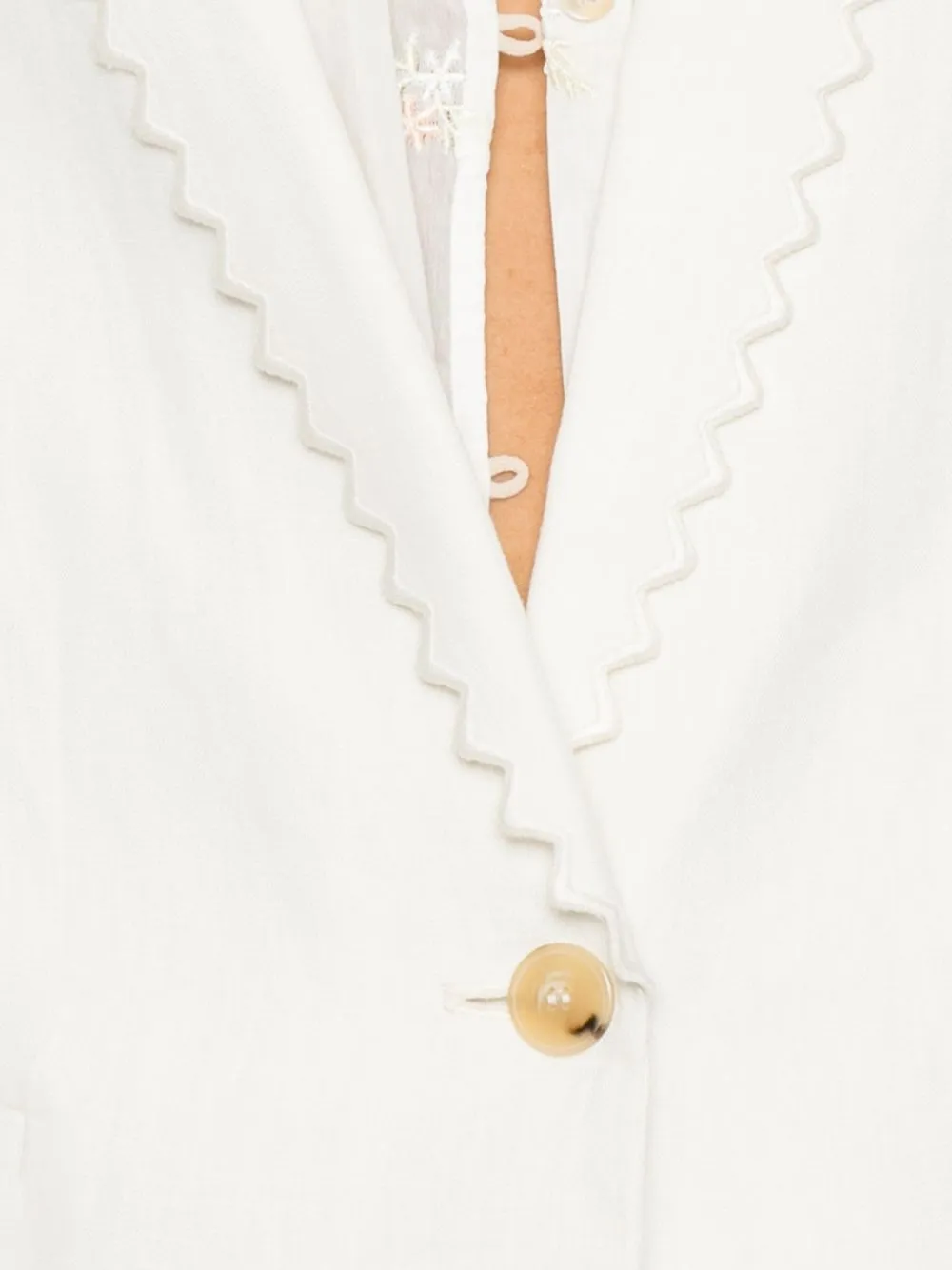 Linen Single-Breasted Jacket sold by Wanan Luxury product image thumbnail 2