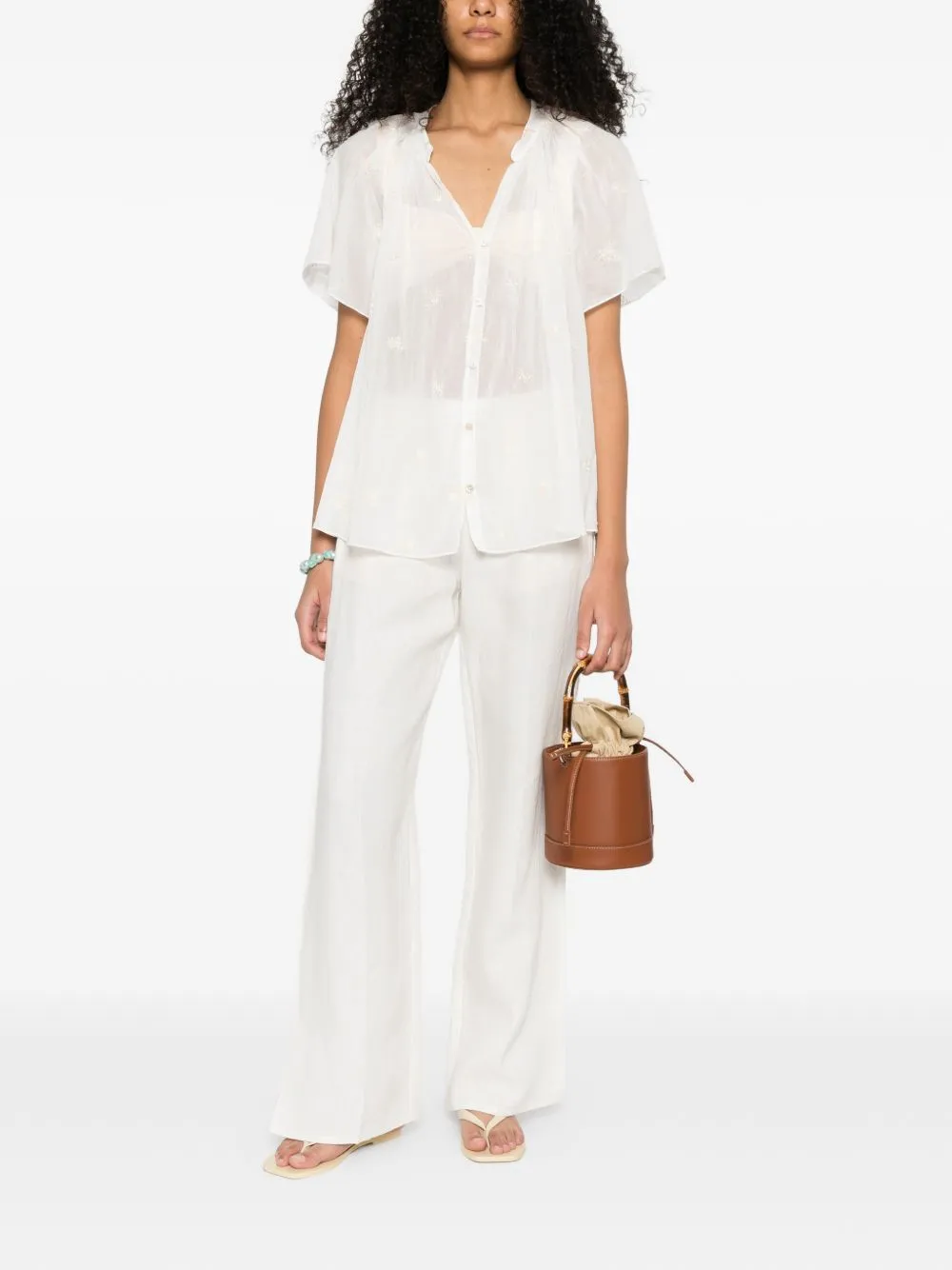 Embroidered Cotton Shirt sold by Wanan Luxury product image thumbnail 3