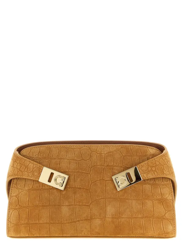 Hug Crossbody Bags Brown made by Salvatore Ferragamo