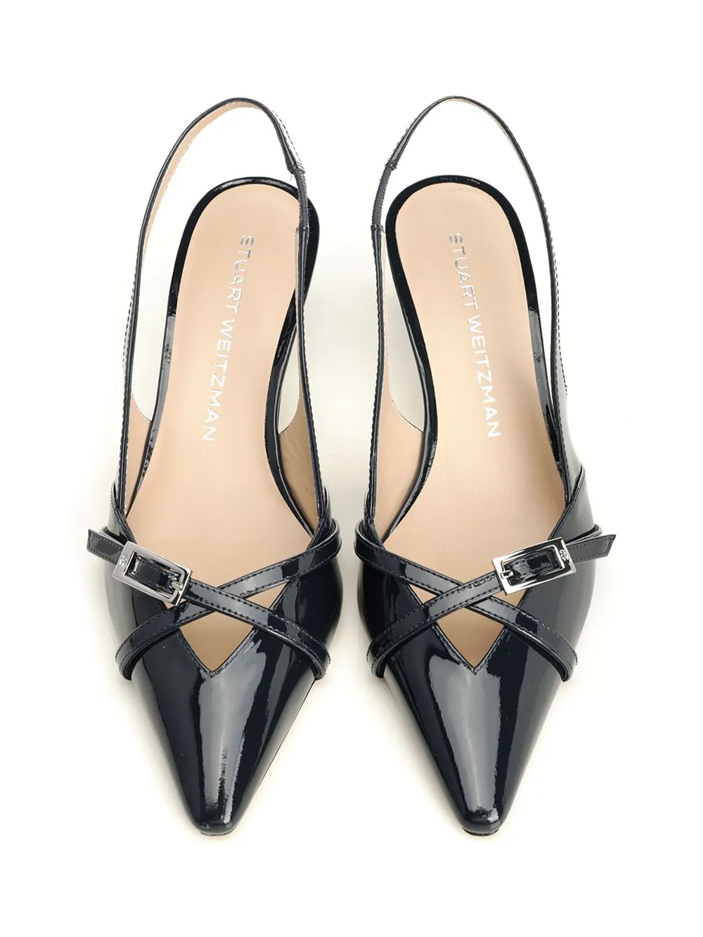 Georgie Slingback In Blue Patent Leather Pumps Blue sold by Wanan Luxury product image thumbnail 5