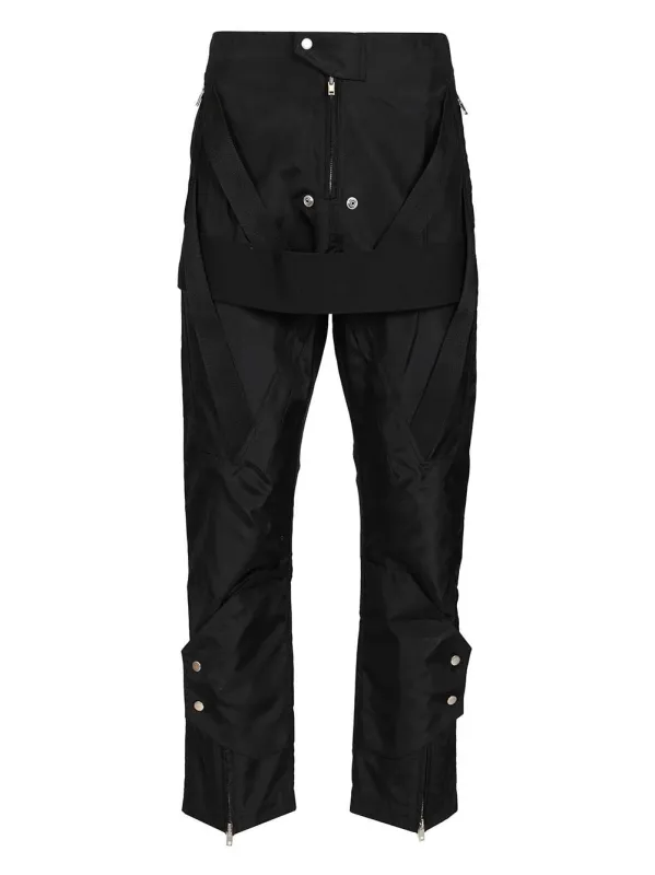 Megastrapped Motopants Nylon Canvas Trousers Black made by Rick Owens