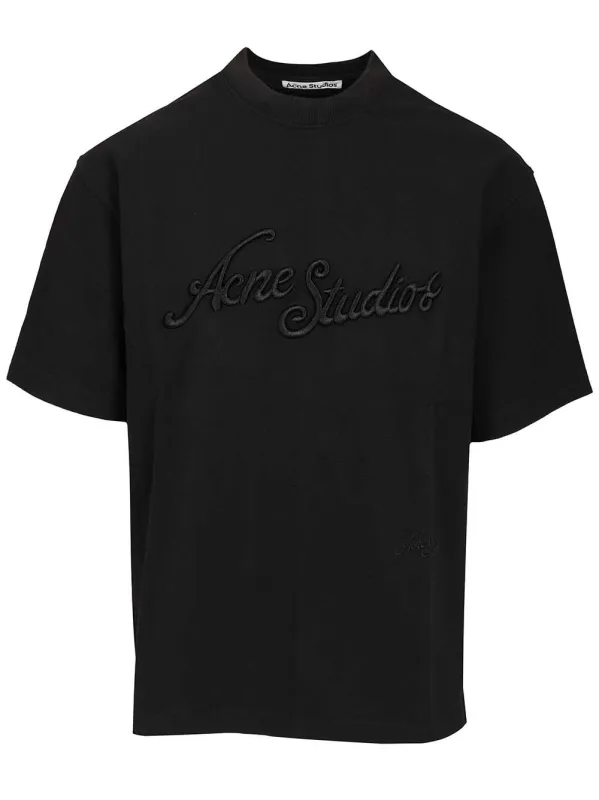 With Embroidered Logo T-Shirt Black made by Acne Studios