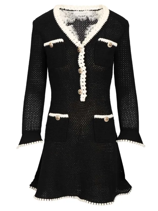 Mini Abito In Maglia Dresses Black made by Self-Portrait