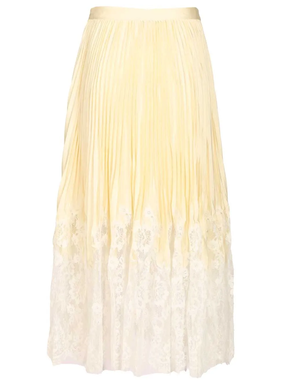 Yellow Satin Lace Midi Skirt Skirts Yellow sold by Wanan Luxury product image thumbnail 2