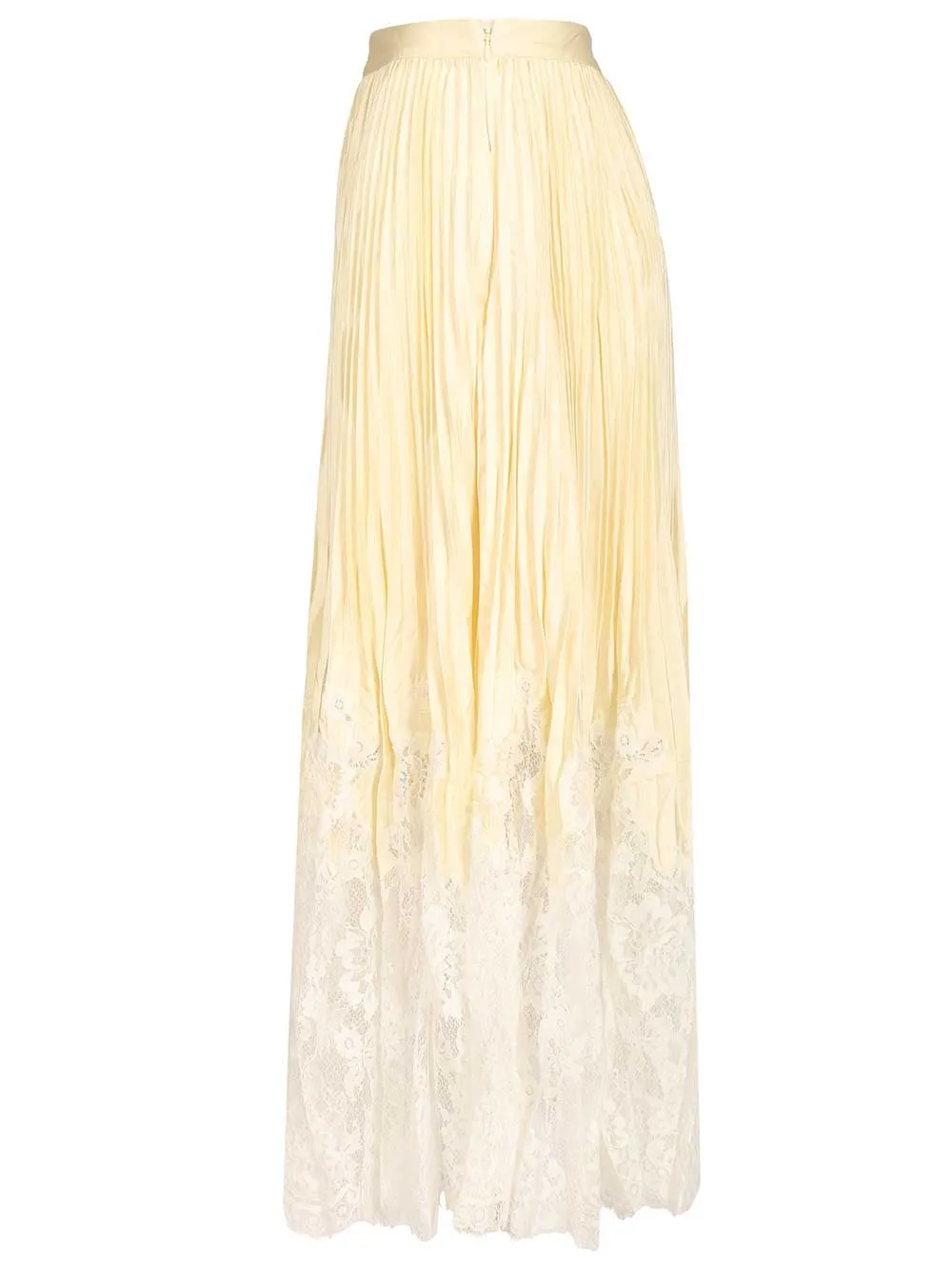 Yellow Satin Lace Midi Skirt Skirts Yellow sold by Wanan Luxury product image thumbnail 3