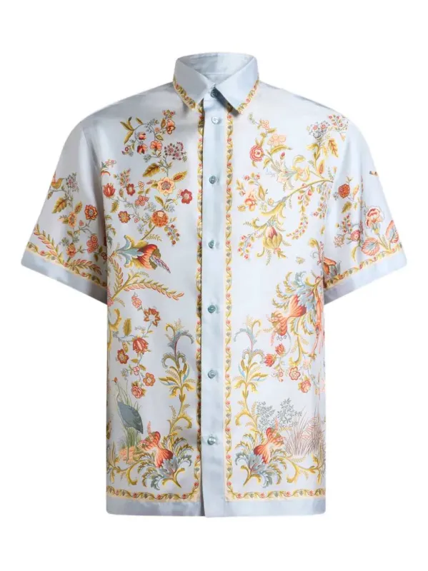 Silk Shirt With Floral And Wildlife Print made by Etro