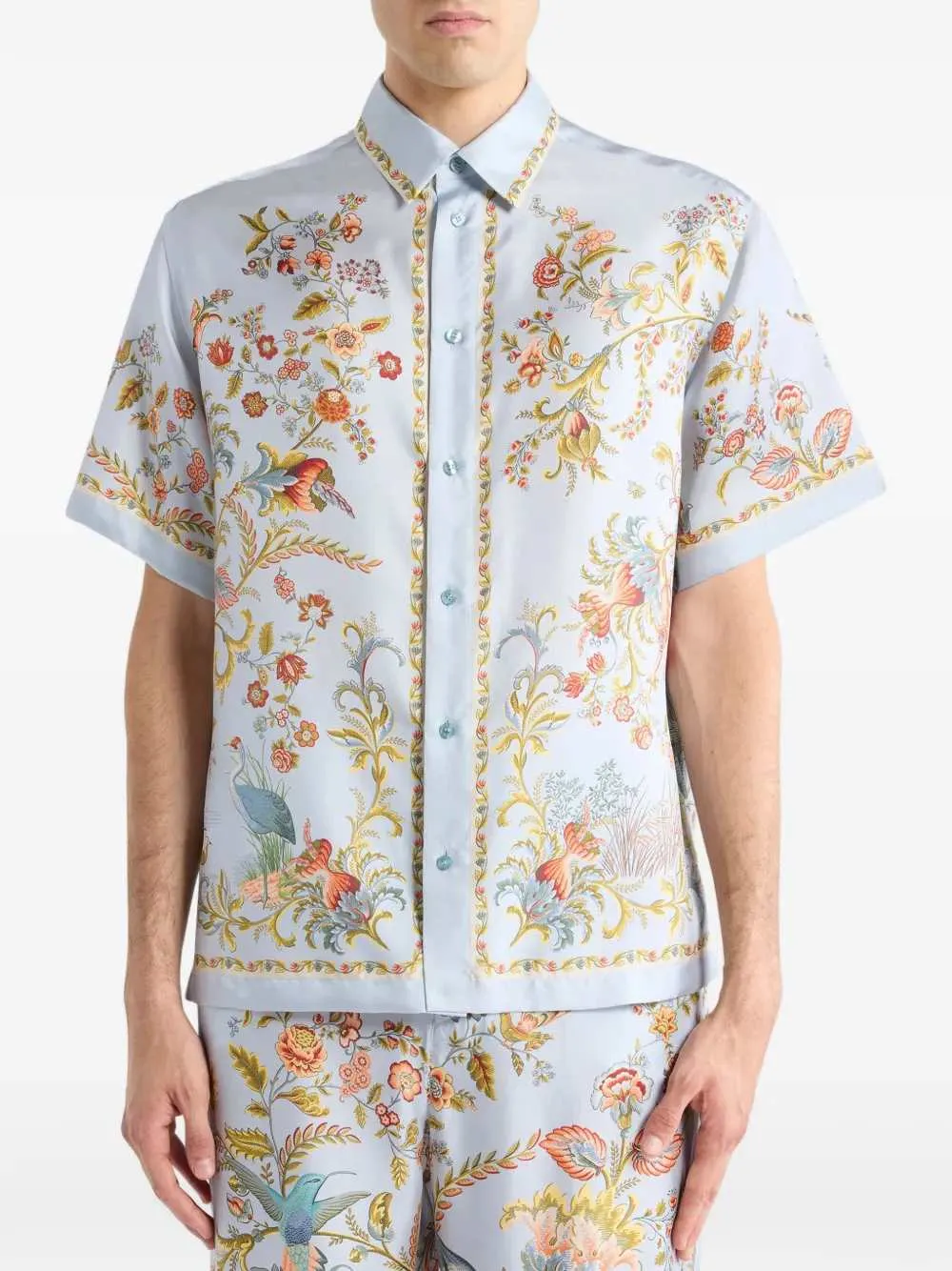 Silk Shirt With Floral And Wildlife Print sold by Wanan Luxury product image thumbnail 2