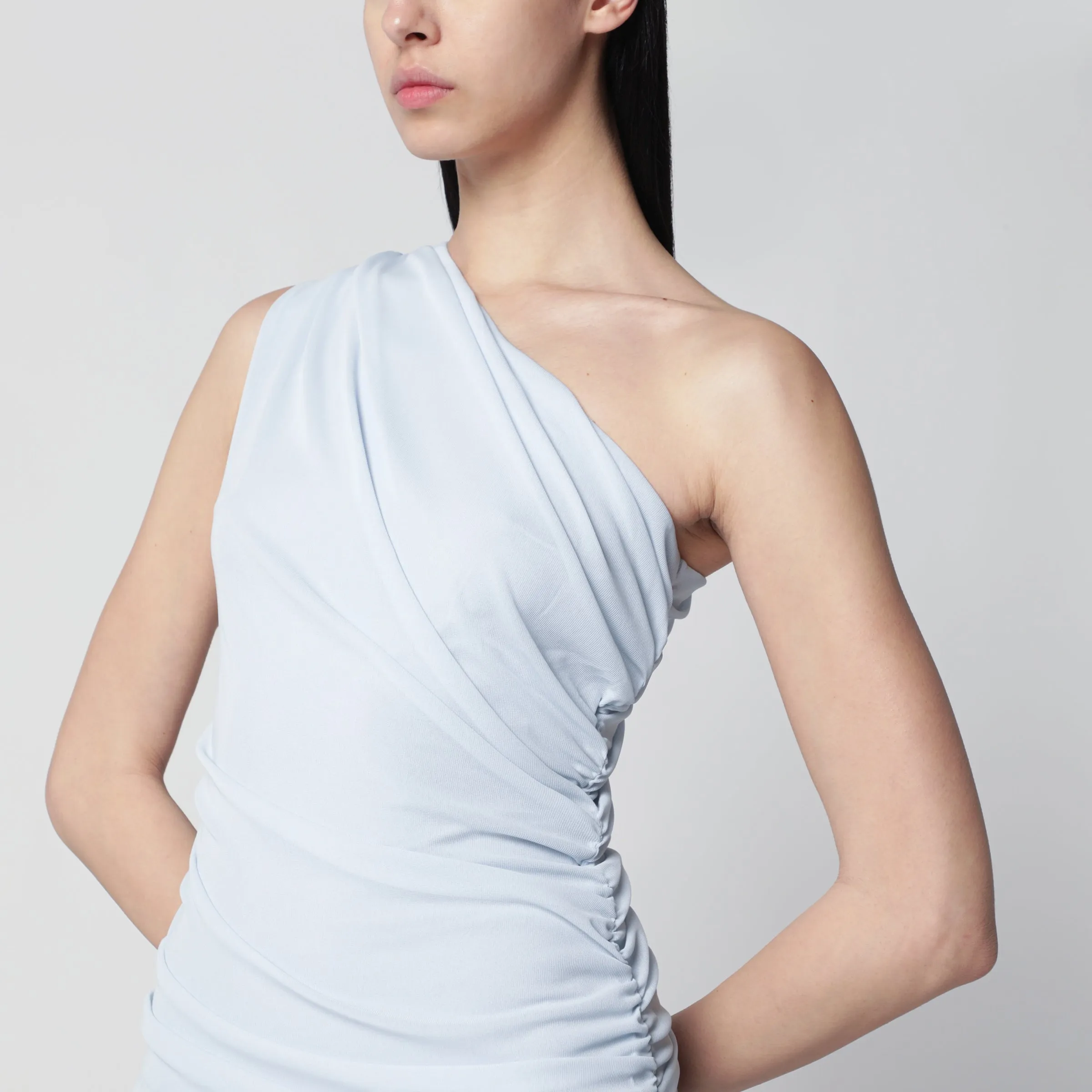 One-Shoulder Draped Maxi Dress In Plein Air Blue sold by Wanan Luxury product image thumbnail 2