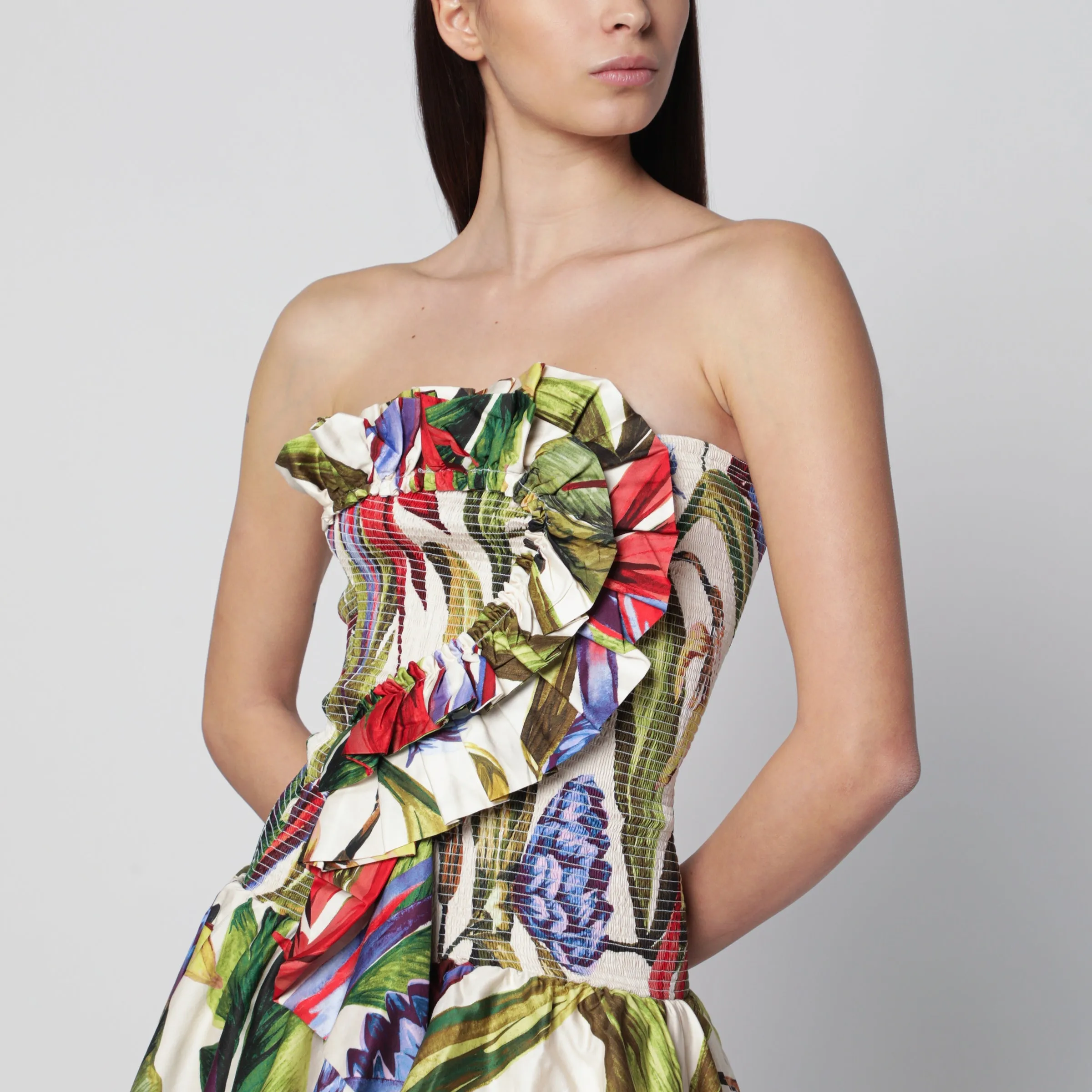 Sand Florart Strapless Cotton Dress sold by Wanan Luxury product image thumbnail 2