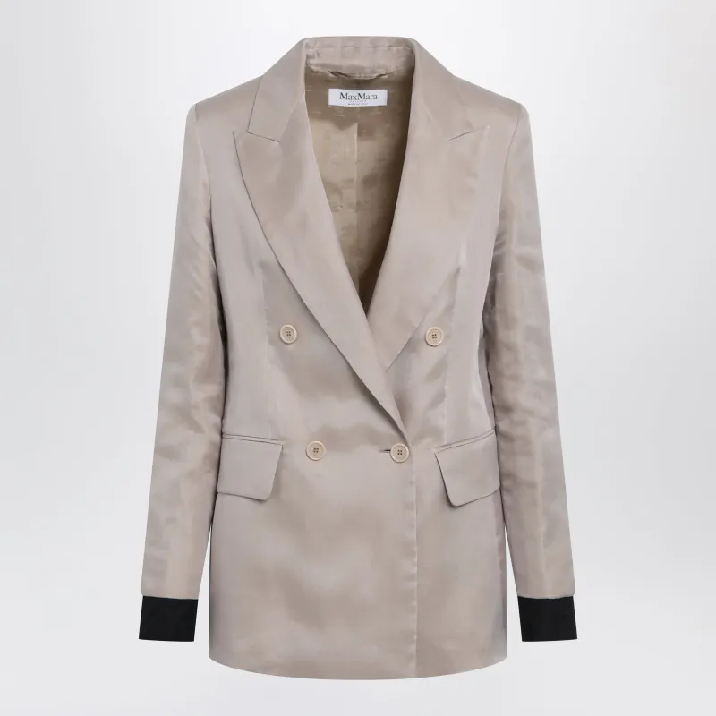 Oversized Linen And Organza Blazer In Pink made by MaxMara