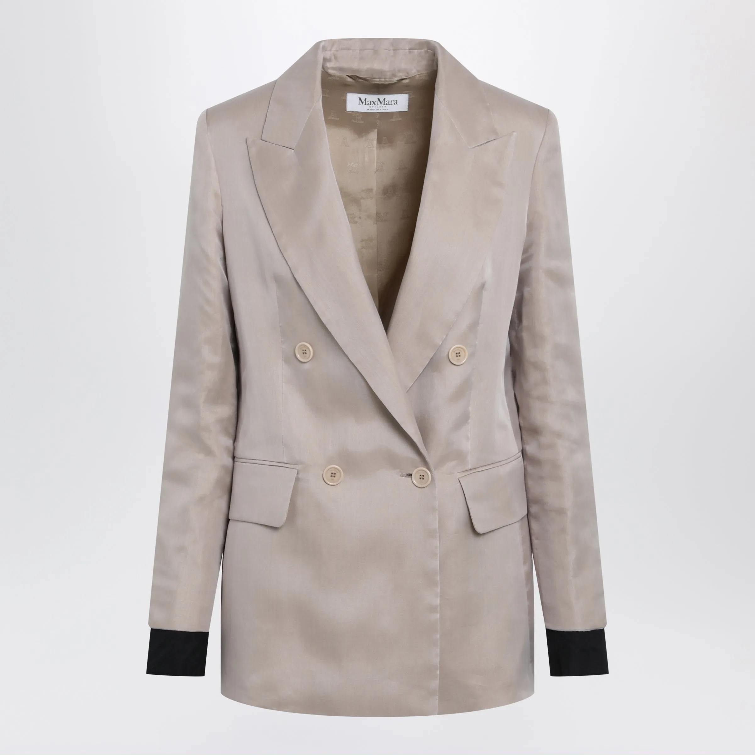Oversized Linen And Organza Blazer In Pink sold by Wanan Luxury