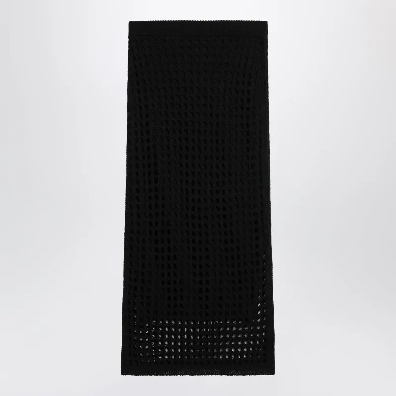 Long Sheer Net Cotton Skirt In Black made by MaxMara