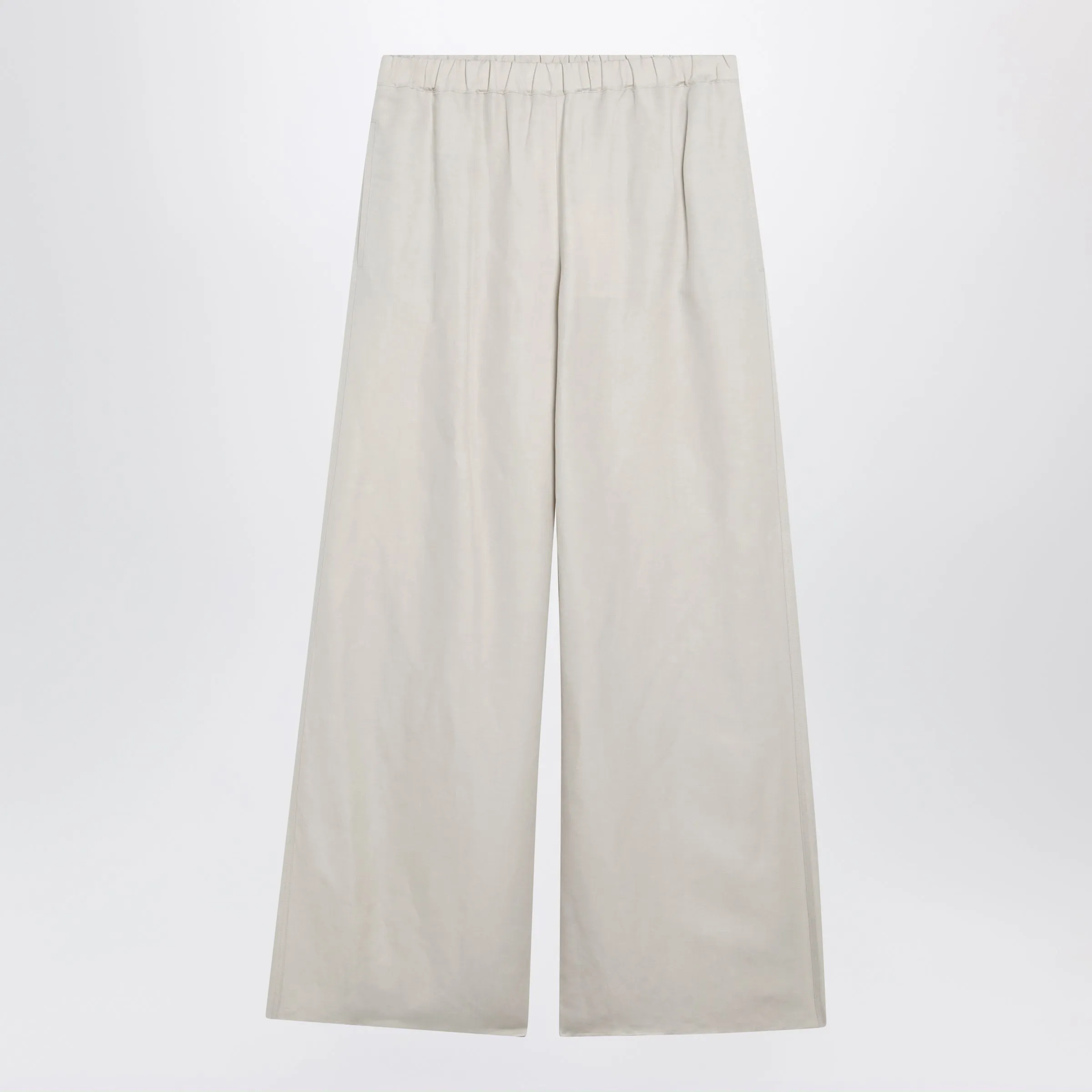 Wide-Leg Linen And Silk Twill Trousers In Beige sold by Wanan Luxury