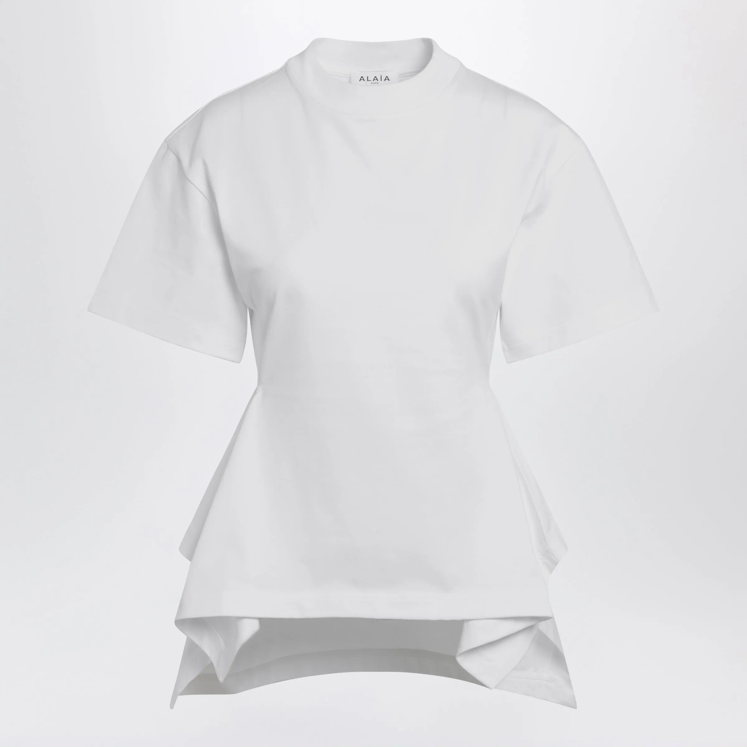 Panelled Cotton T-Shirt In White sold by Wanan Luxury