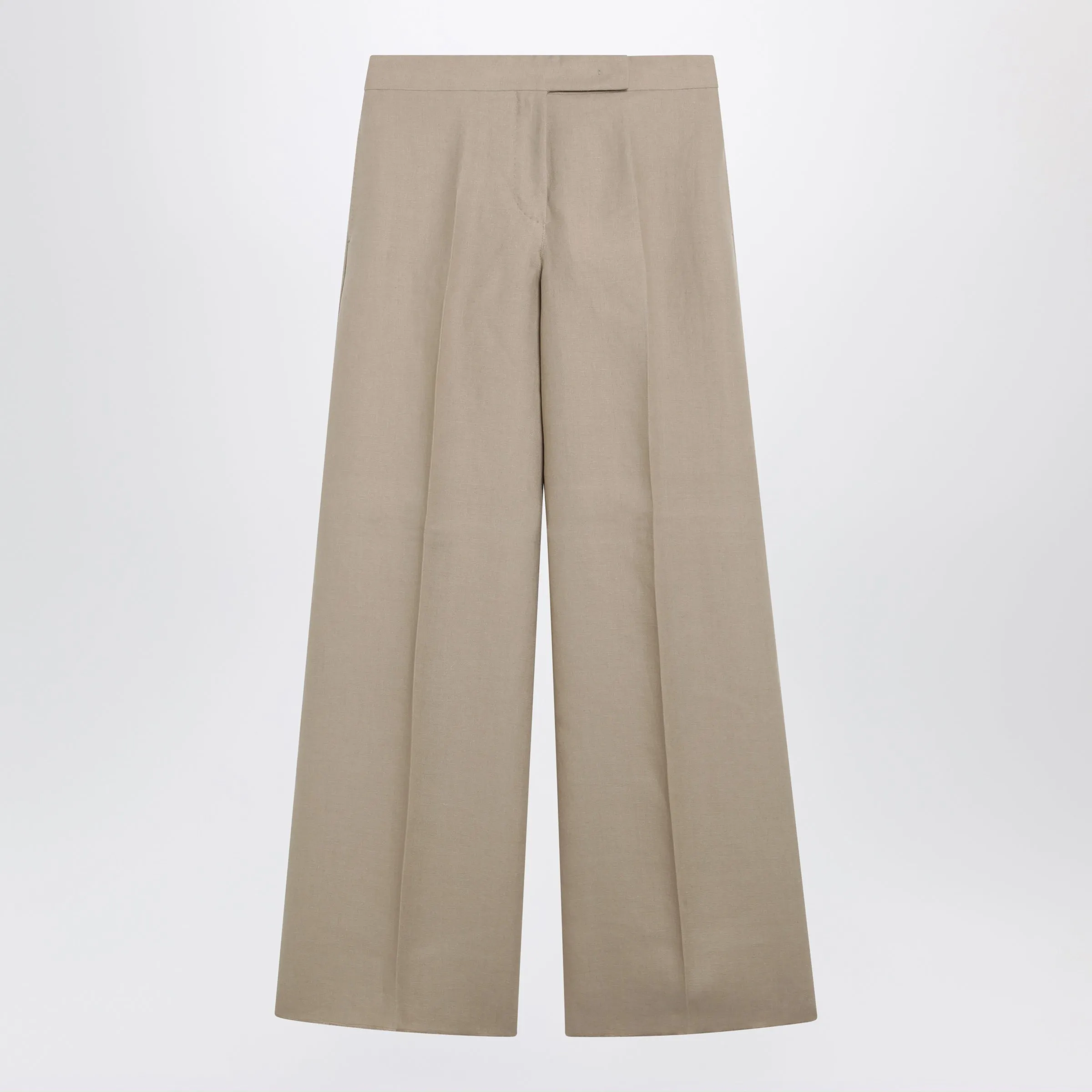 Regular-Fit Linen Natté Trousers In Sand sold by Wanan Luxury