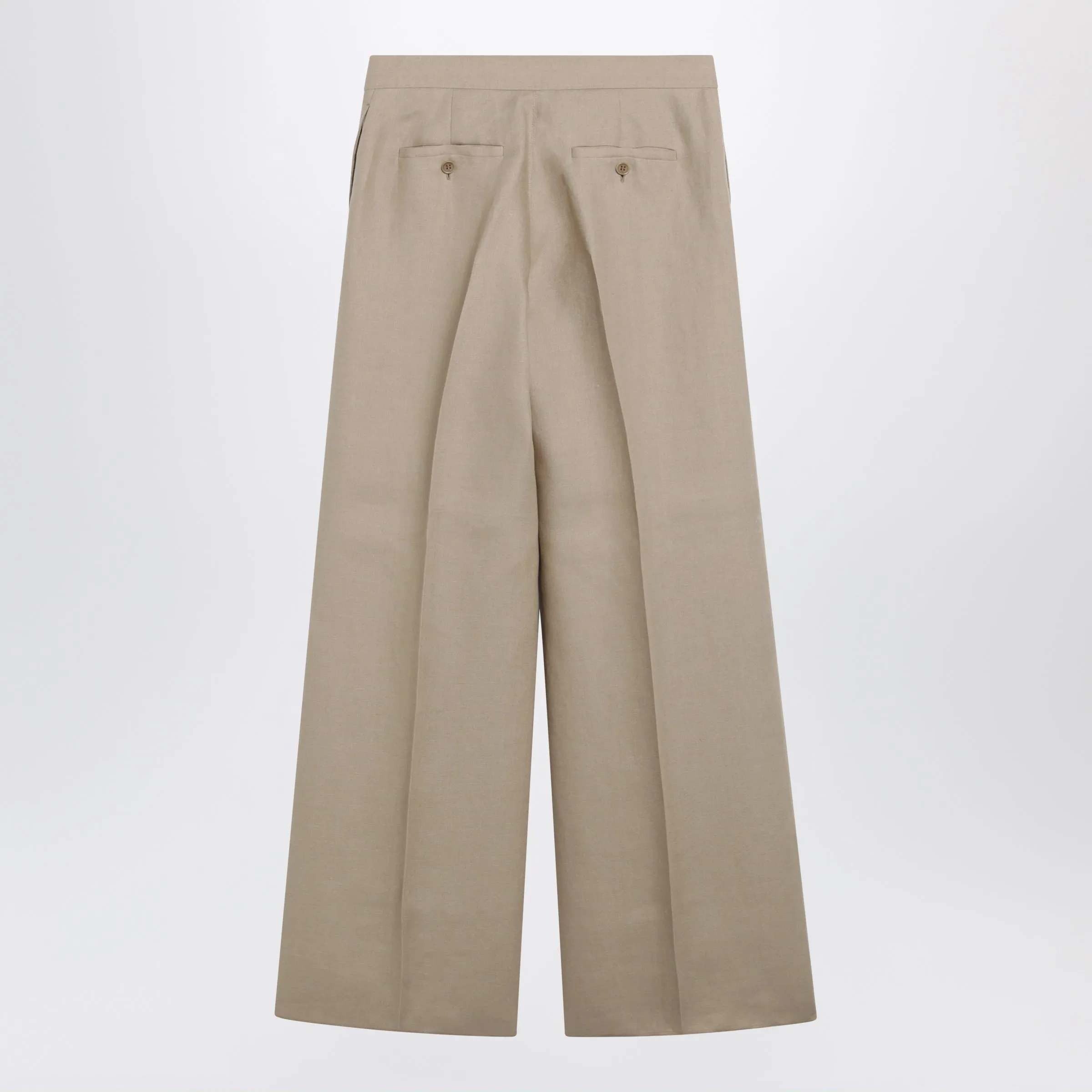 Regular-Fit Linen Natté Trousers In Sand sold by Wanan Luxury product image thumbnail 2