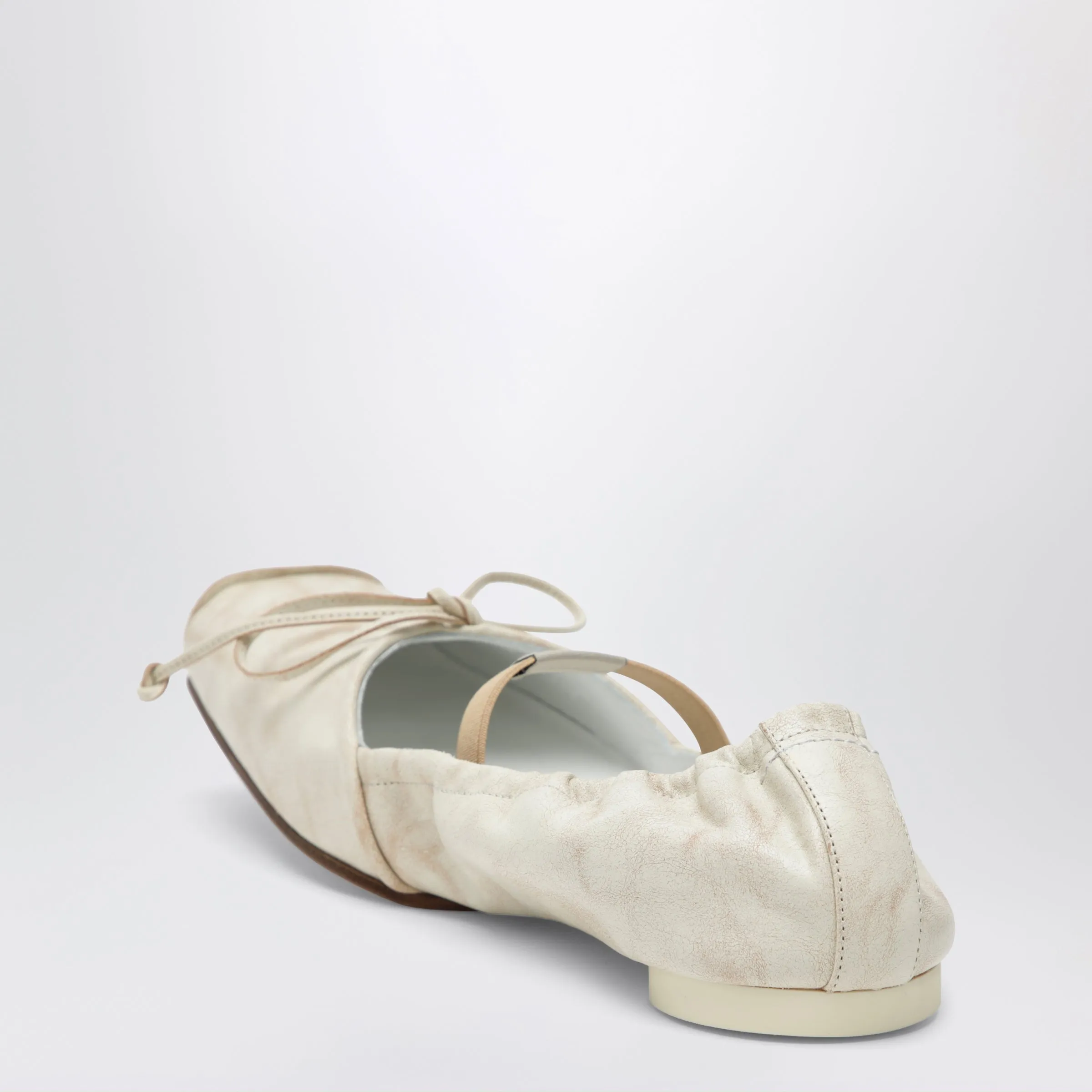 Light Beige Square-Toe Calfskin Ballerina Flats sold by Wanan Luxury product image thumbnail 2