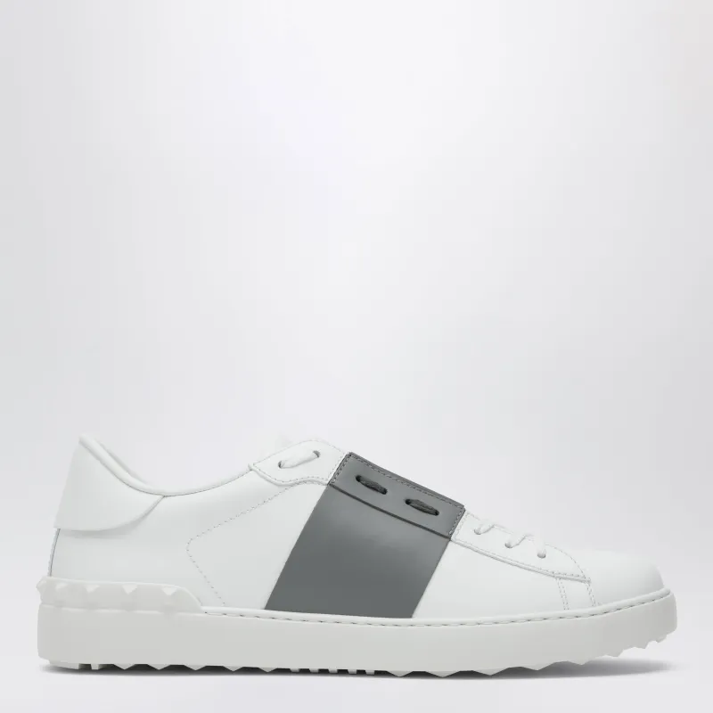 White/Dark Steel Open Sneaker made by Valentino Garavani