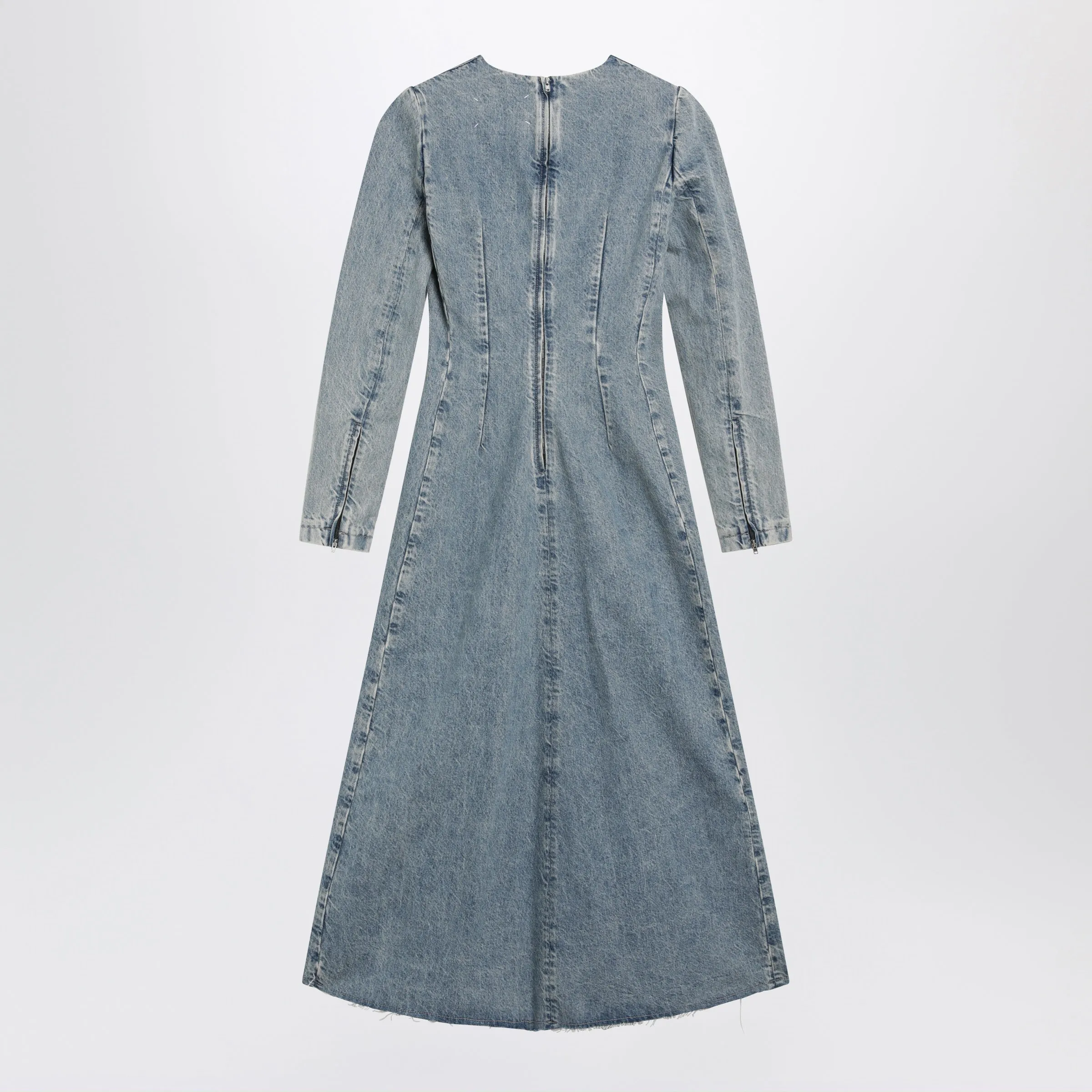 Cup-Shoulder Denim Midi Dress In Ice Blue sold by Wanan Luxury product image thumbnail 2