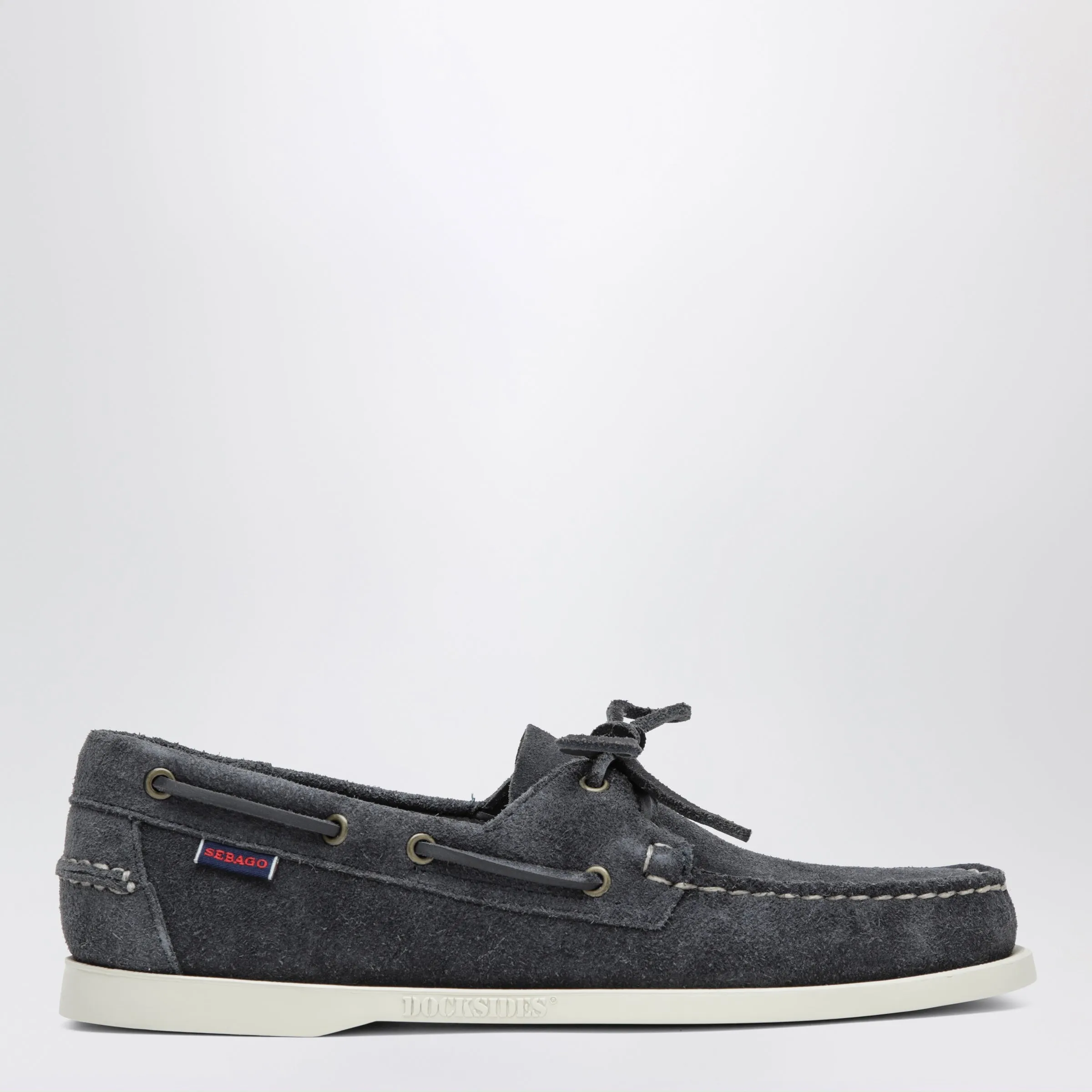 Portland Flesh Out Boat Moccasins In Suede, Blue sold by Wanan Luxury