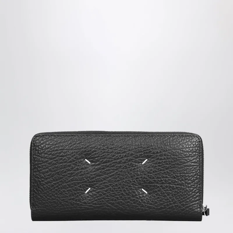 Four Stitches Zip-Around Wallet Black made by Maison Margiela