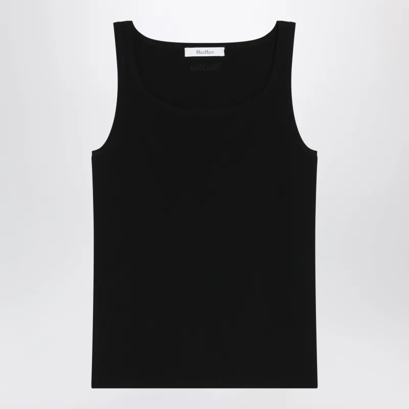 Sleeveless Viscose Crêpe Knit Top In Black made by MaxMara