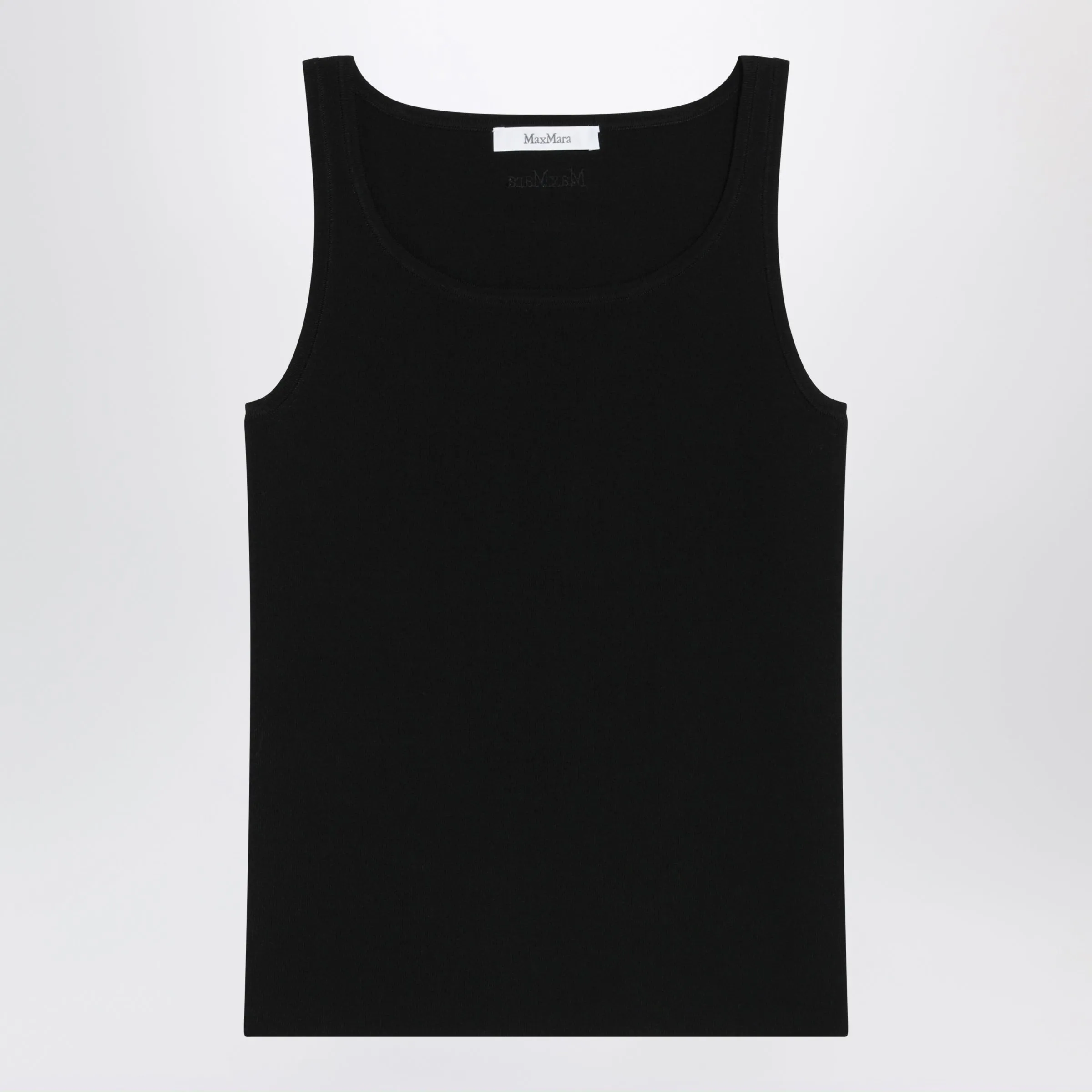 Sleeveless Viscose Crêpe Knit Top In Black sold by Wanan Luxury