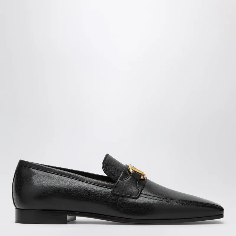 Black Vlogo Signature Goatskin Loafers made by Valentino Garavani