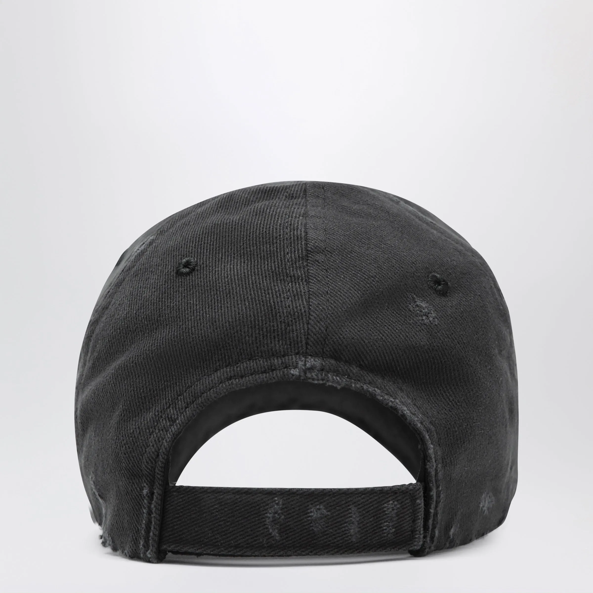 Diy Balenciaga Back Baseball Cap In Cotton Drill, Black sold by Wanan Luxury product image thumbnail 2