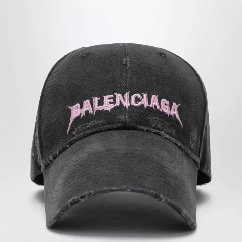Diy Balenciaga Back Baseball Cap In Cotton Drill, Black made by Balenciaga