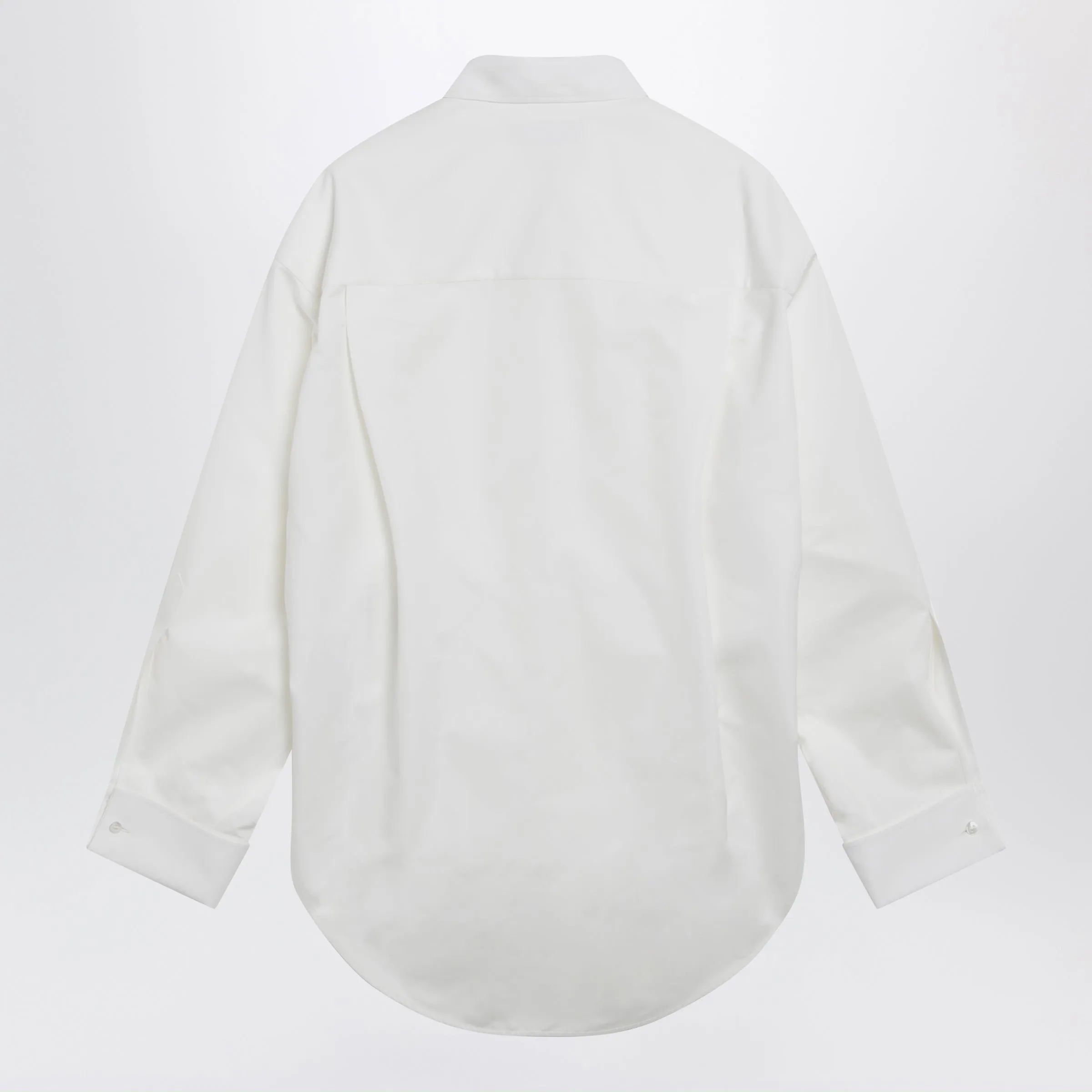 Cocoon Shirt In Cotton And Silk Poplin, White sold by Wanan Luxury product image thumbnail 2