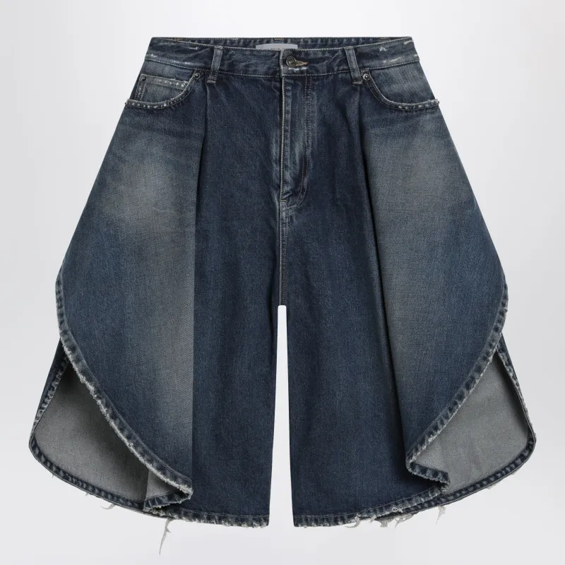 Tulipano Women's Denim Bermuda Shorts In Dark Ocean made by Balenciaga