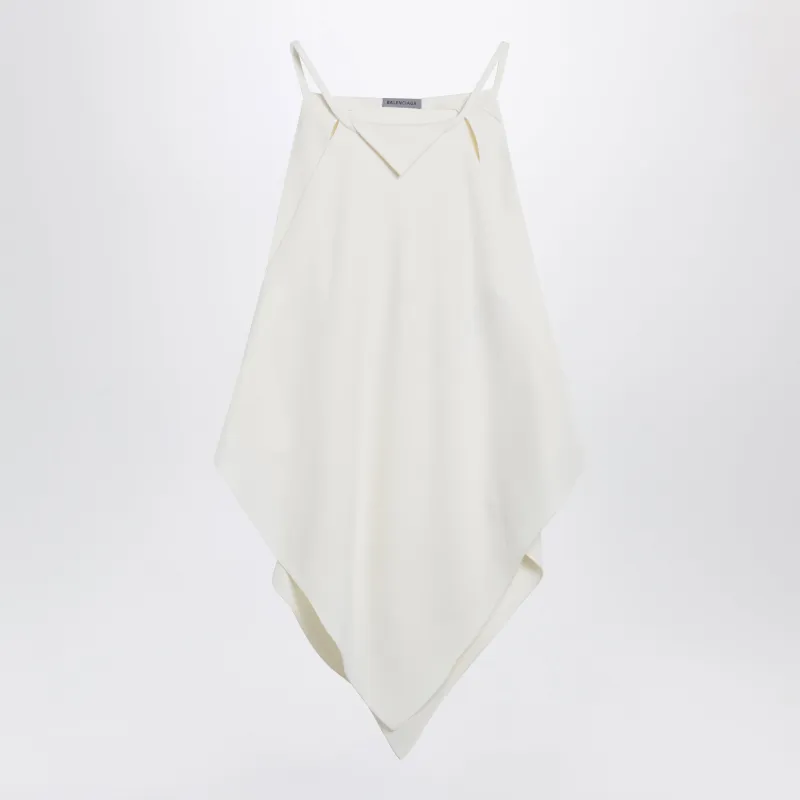 Scarf-Inspired Wool And Silk Crepe Top In Ivory made by Balenciaga