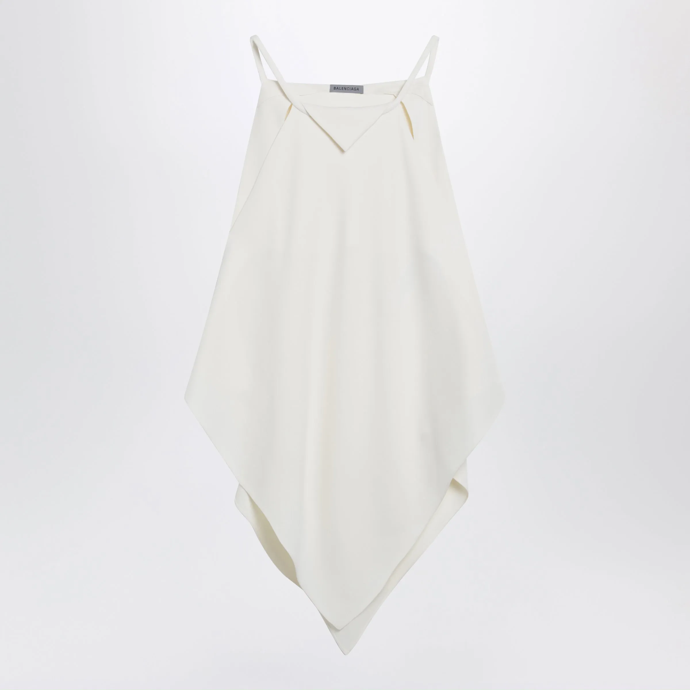 Scarf-Inspired Wool And Silk Crepe Top In Ivory sold by Wanan Luxury