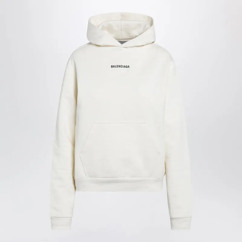 Medium-Fit Embroidered Hoodie In Dry Fleece, Cream made by Balenciaga