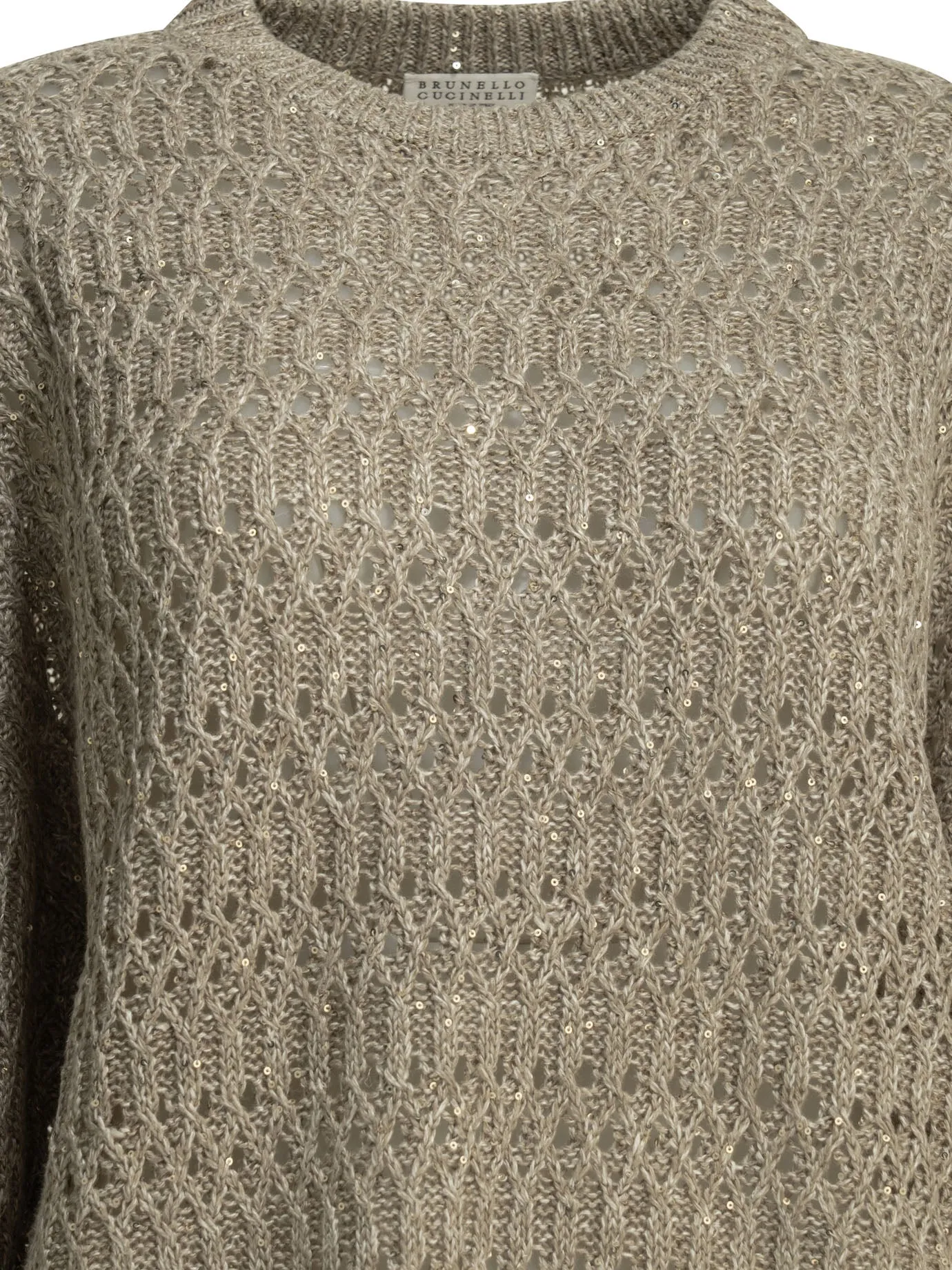 Crewneck Sweater With Sequins Knitwear Beige sold by Wanan Luxury product image thumbnail 3