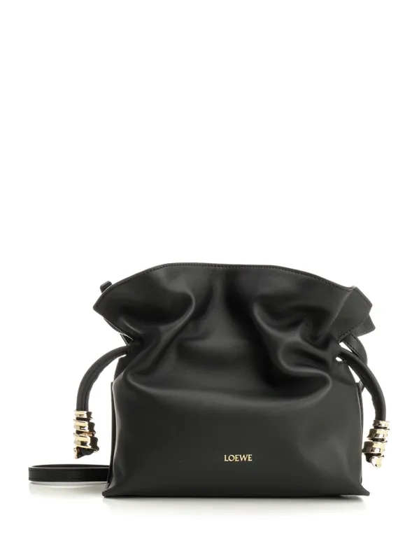 Flamenco Clutch Coil Mini Handbags Black made by Loewe