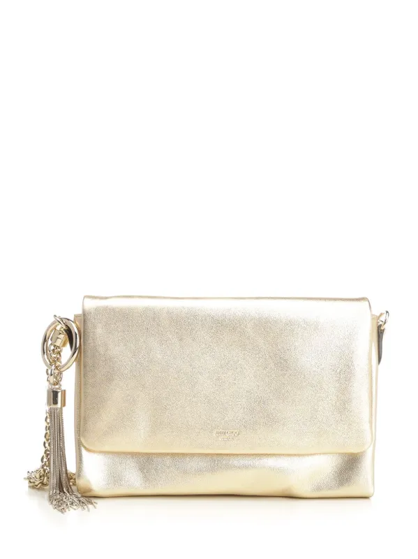 Metallic Nappa Callie Flap Bag Shoulder Bags Gold made by Jimmy Choo