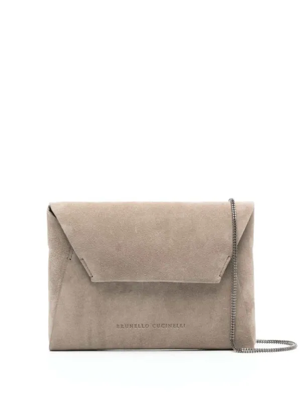 Suede Clutch made by Brunello Cucinelli