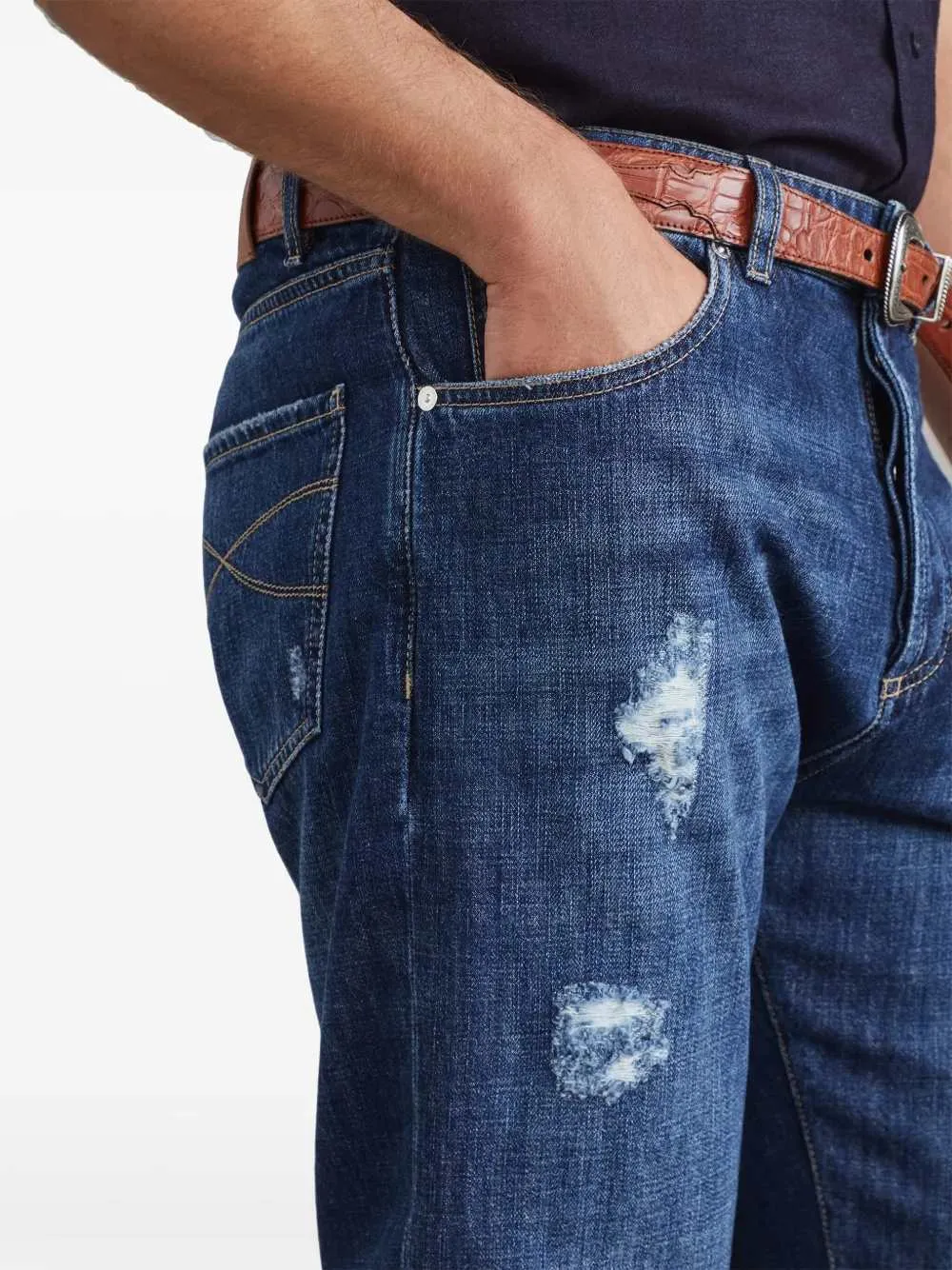 Distressed Straight Jeans sold by Wanan Luxury product image thumbnail 5