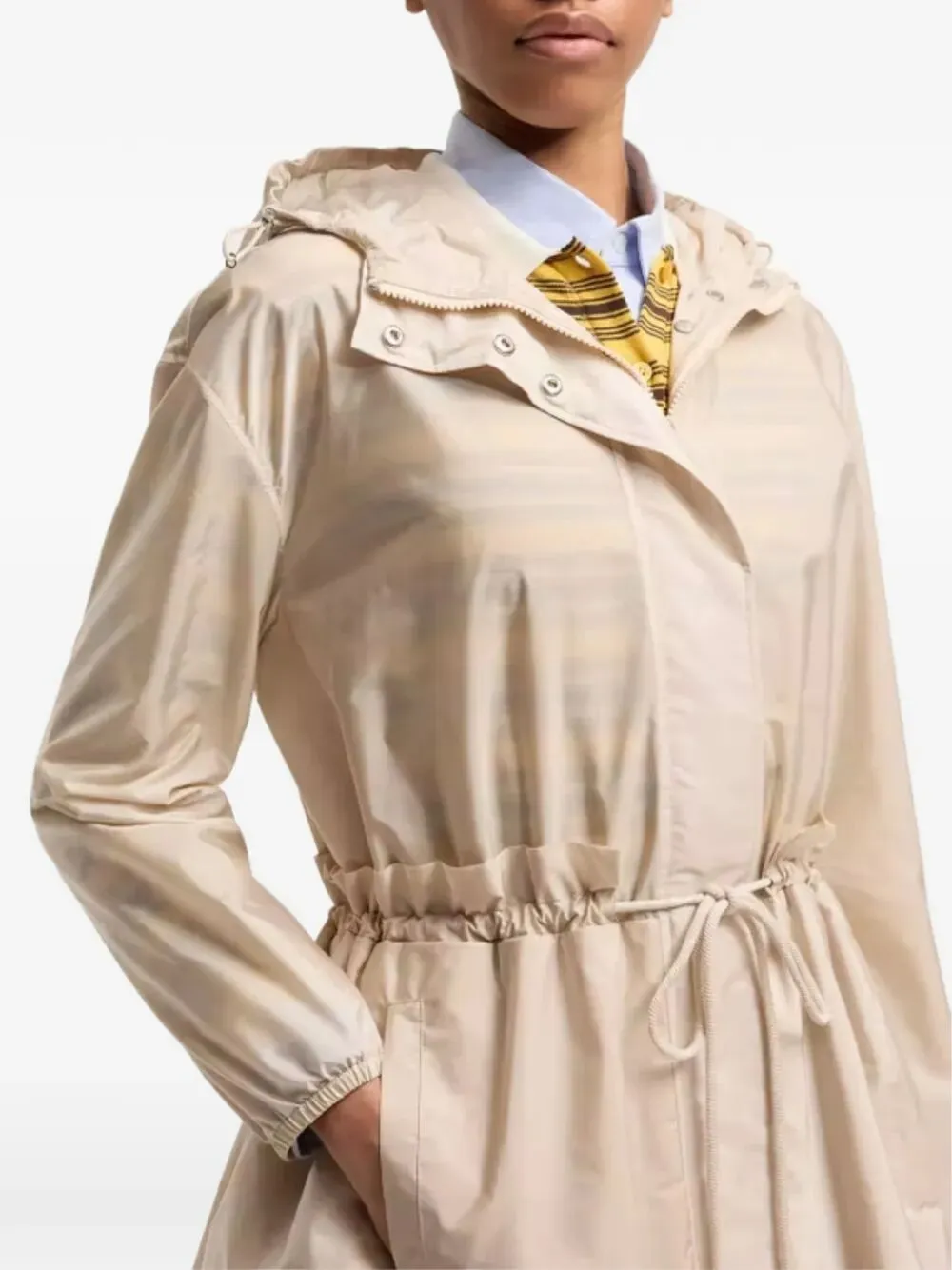 Weteau Ruched Hooded Rain Jacket sold by Wanan Luxury product image thumbnail 4
