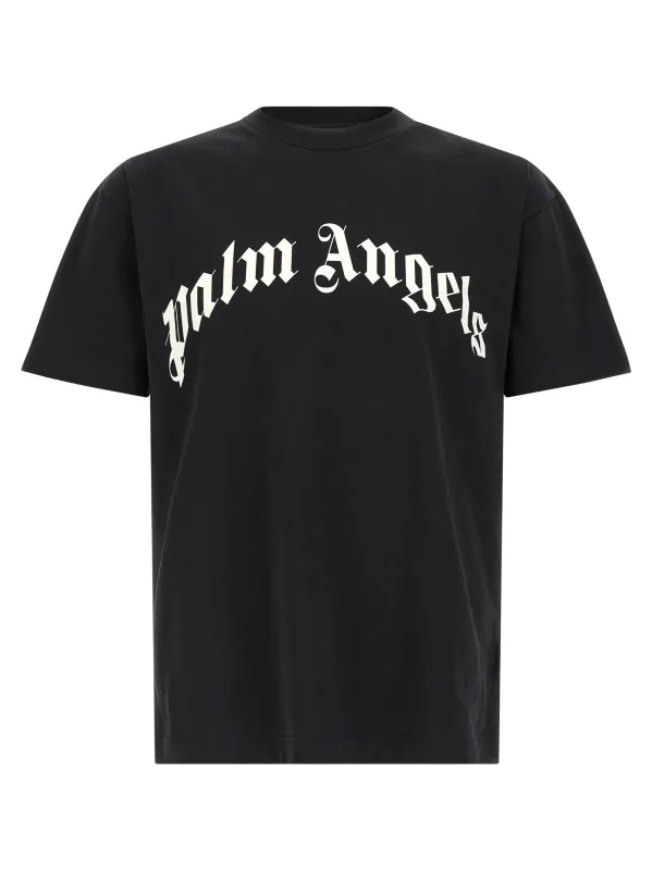 Curved Logo T-Shirt White/Black made by Palm Angels