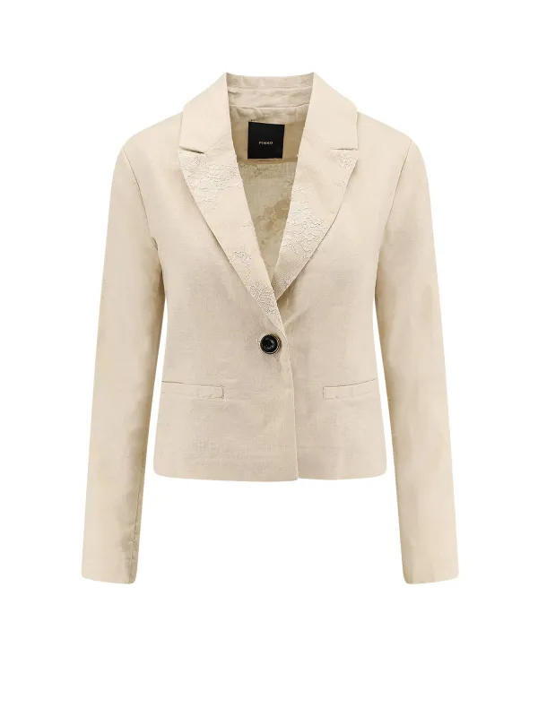 Idony Embroidered Linen Blazer made by Pinko