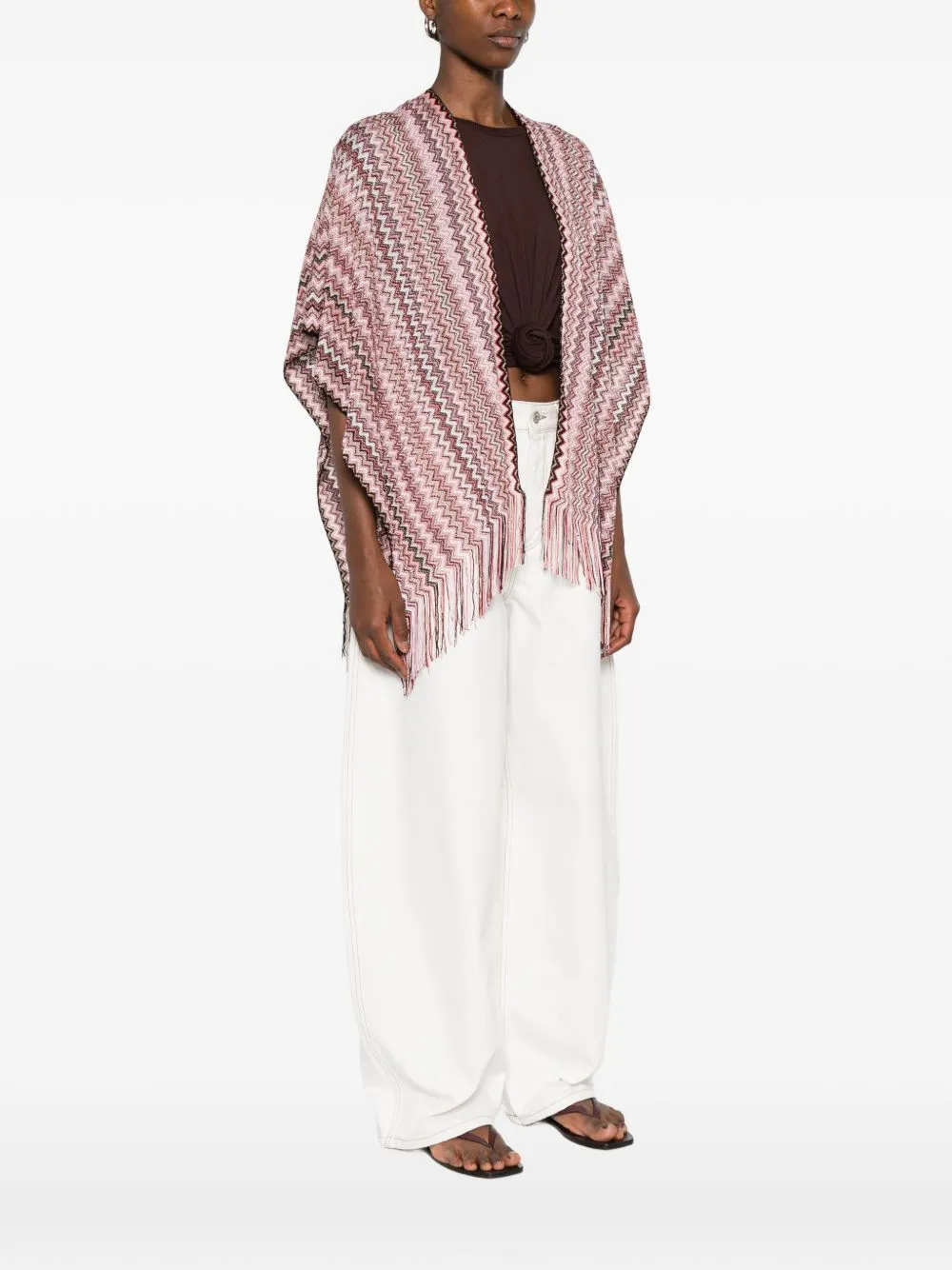 Zig Zag Print Poncho sold by Wanan Luxury product image thumbnail 4