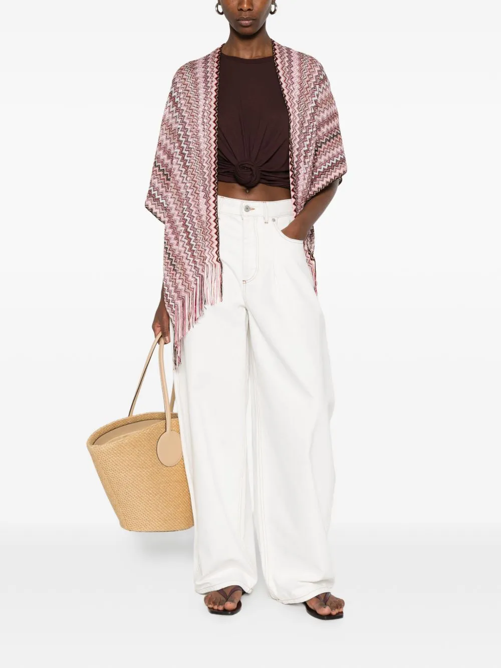 Zig Zag Print Poncho sold by Wanan Luxury product image thumbnail 5