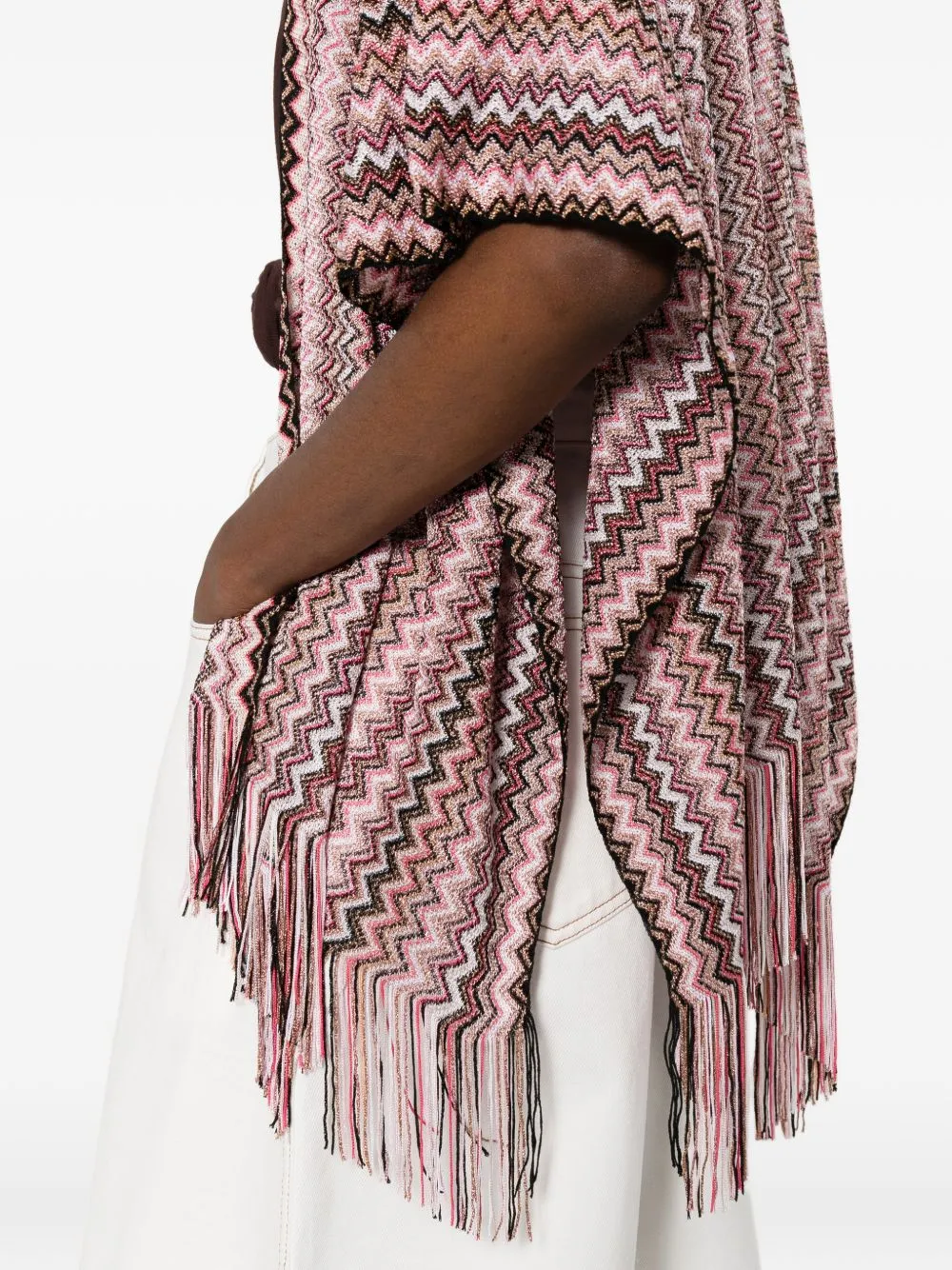 Zig Zag Print Poncho sold by Wanan Luxury product image thumbnail 2