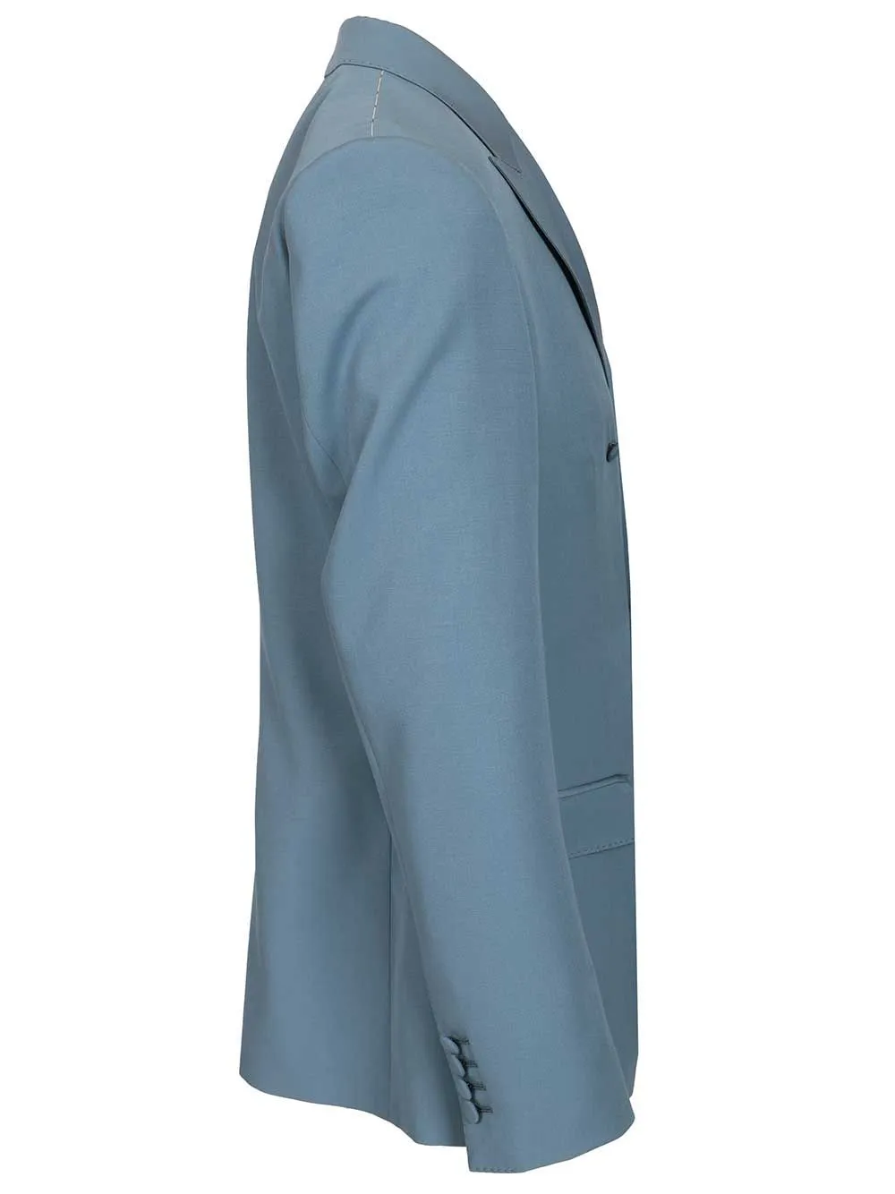 Double-Breasted Wool Poplin Jacket Jackets Light Blue sold by Wanan Luxury product image thumbnail 3