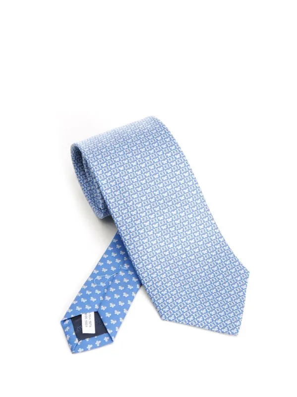 Silk Tie Ties And Bow Ties Light Blue made by Salvatore Ferragamo